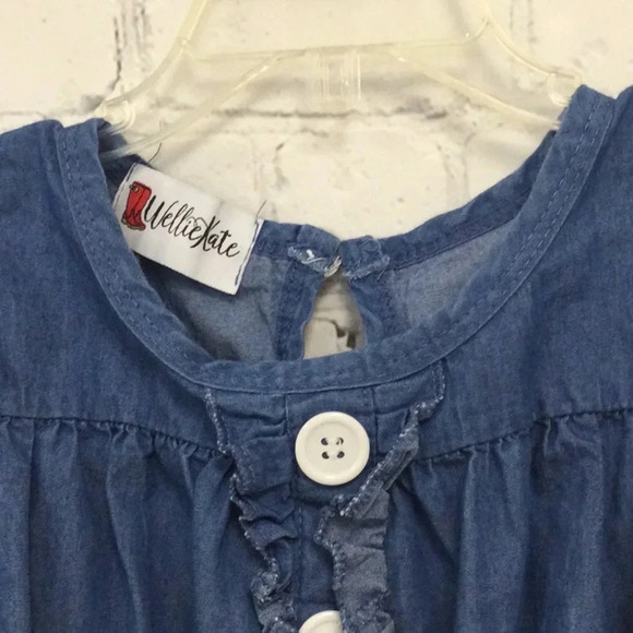 Wellie Kate Peach Jean Dress size 6/7T - Picture 4 of 5